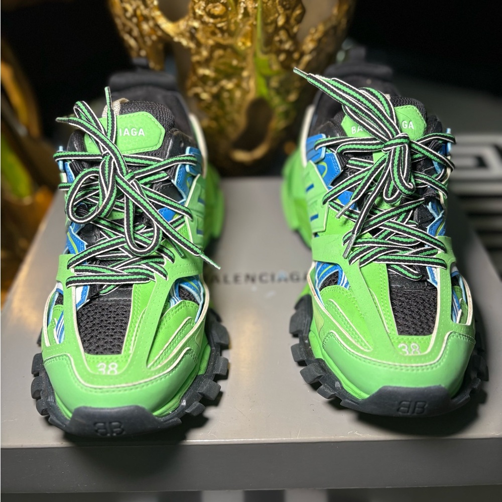 Balenciaga Women’s Size 38 Green and Blue Sneakers